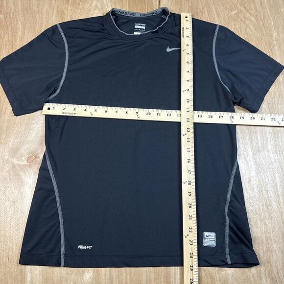 Nike Pro Mens Medium Pro Black Fitted Athletic Training Workout Shot Sleeve Top - Picture 4 of 6